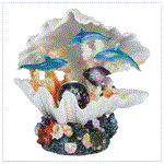 dolphin figurine clam light