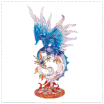 Glass Dragon Figurine flaming hoop